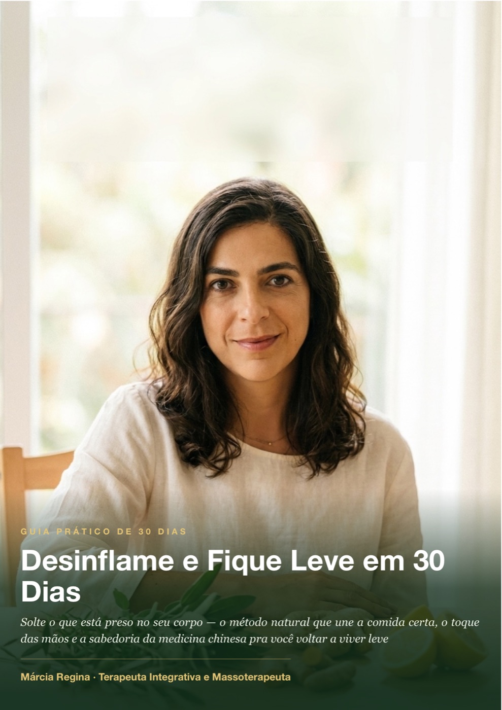 Capa do guia Desinflame e Fique Leve em 30 Dias, de Márcia Regina
