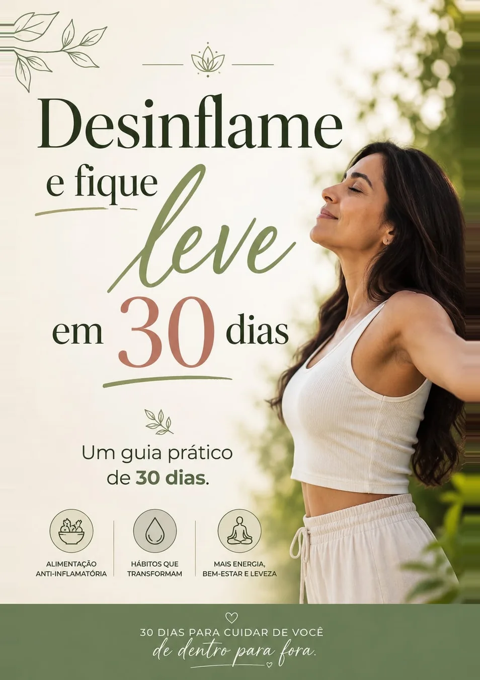 Capa do guia Desinflame e Fique Leve em 30 Dias, de Márcia Regina